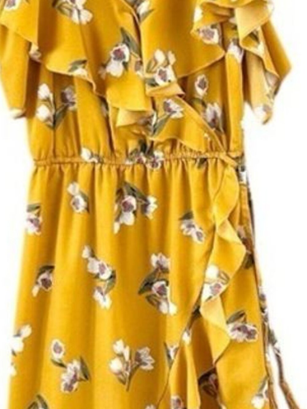 Yellow Floral Hi-Low Dress